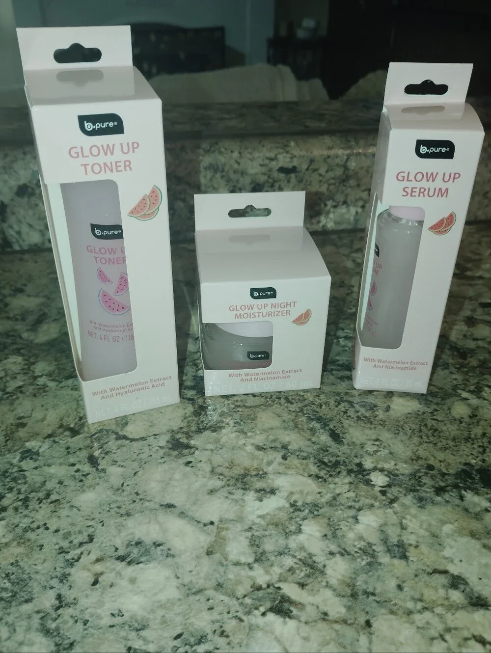 Glow Up Skincare Set - Pink Glow Up Toner, Night Moisturizer & Serum